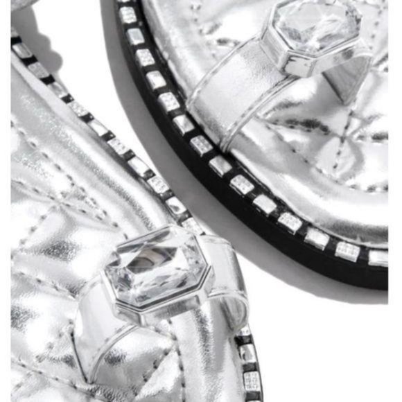 Embellished Lux Slides – Silver - Picture 2 of 5